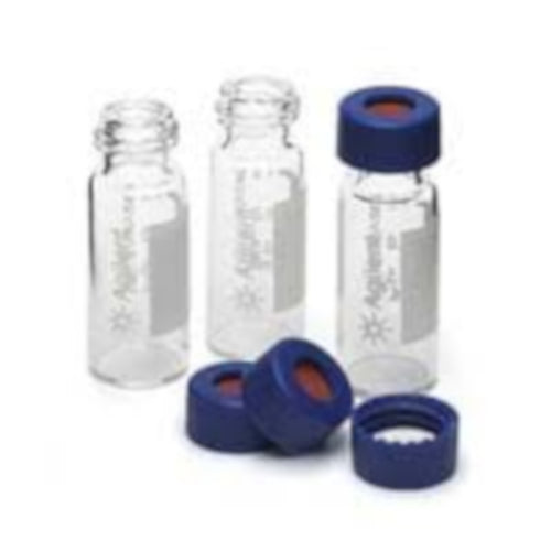 5190-2278 - AGILENT, MS Analyzed Kit 2mL Clear with Write-on Spot Screw Vial and Cap with PTFE/Silicone Septa, 100pk