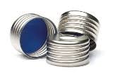 8010-0119 Agilent Caps/septa, screw, headspace, 18 mm, silver aluminum, blue PTFE/silicone septa, 100/pk